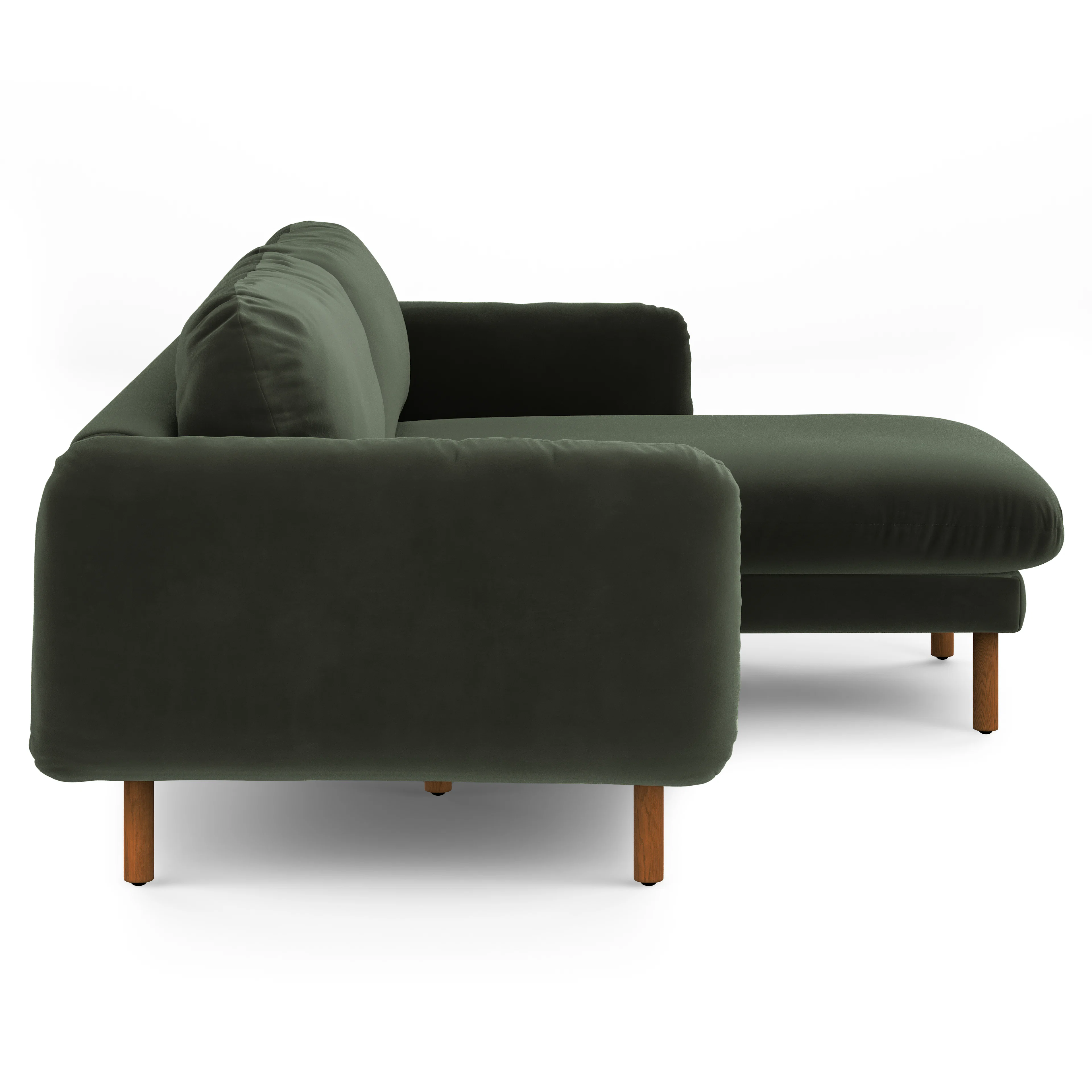 Sanders 85.5" Velvet Reversible Sectional - Plush Pacific Green