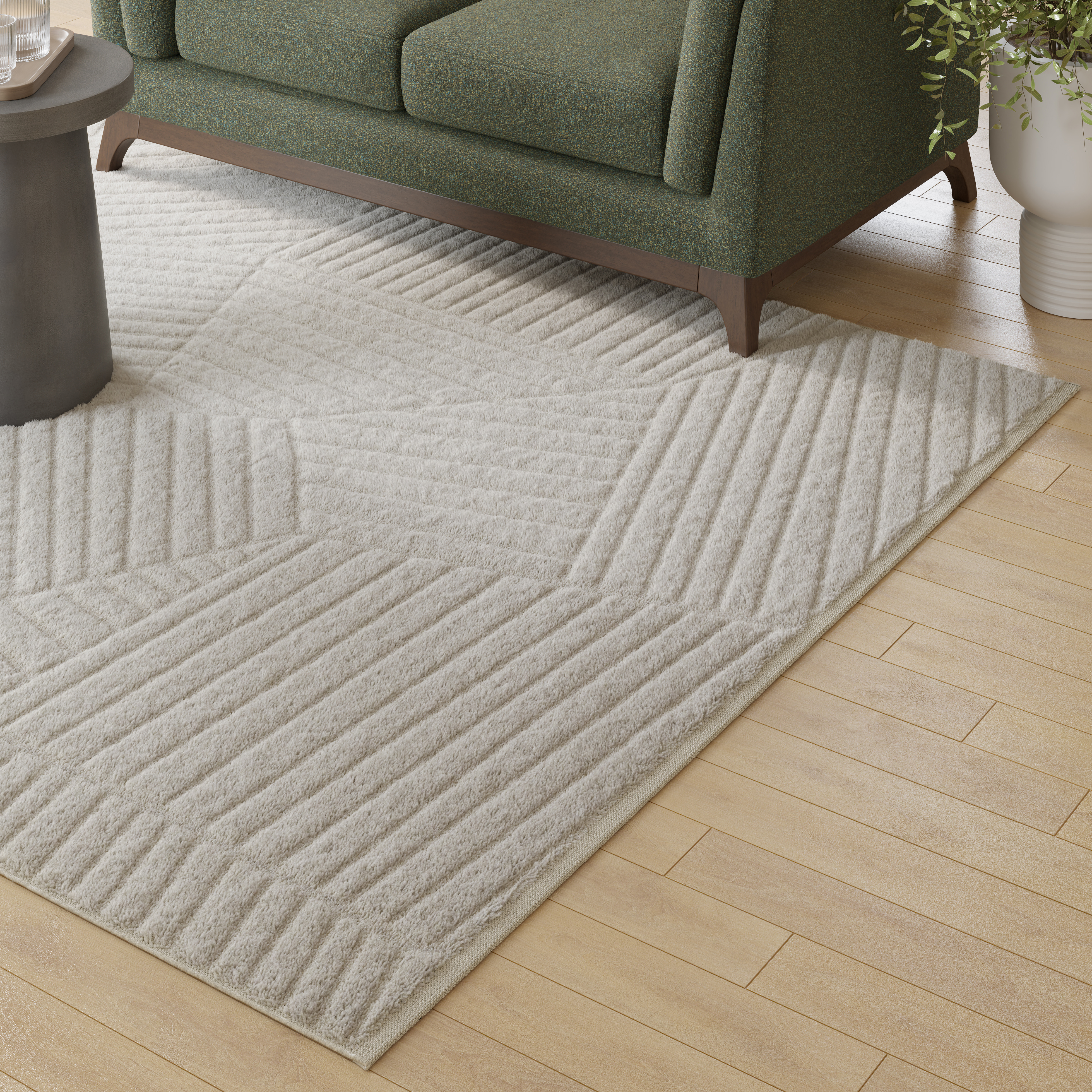 Tetra Gray 5 x 8 Rug, Textured Geometric Pattern, Machine Tetra Gray 5 x 8 Rug, Textured Geometric Pattern, Machine