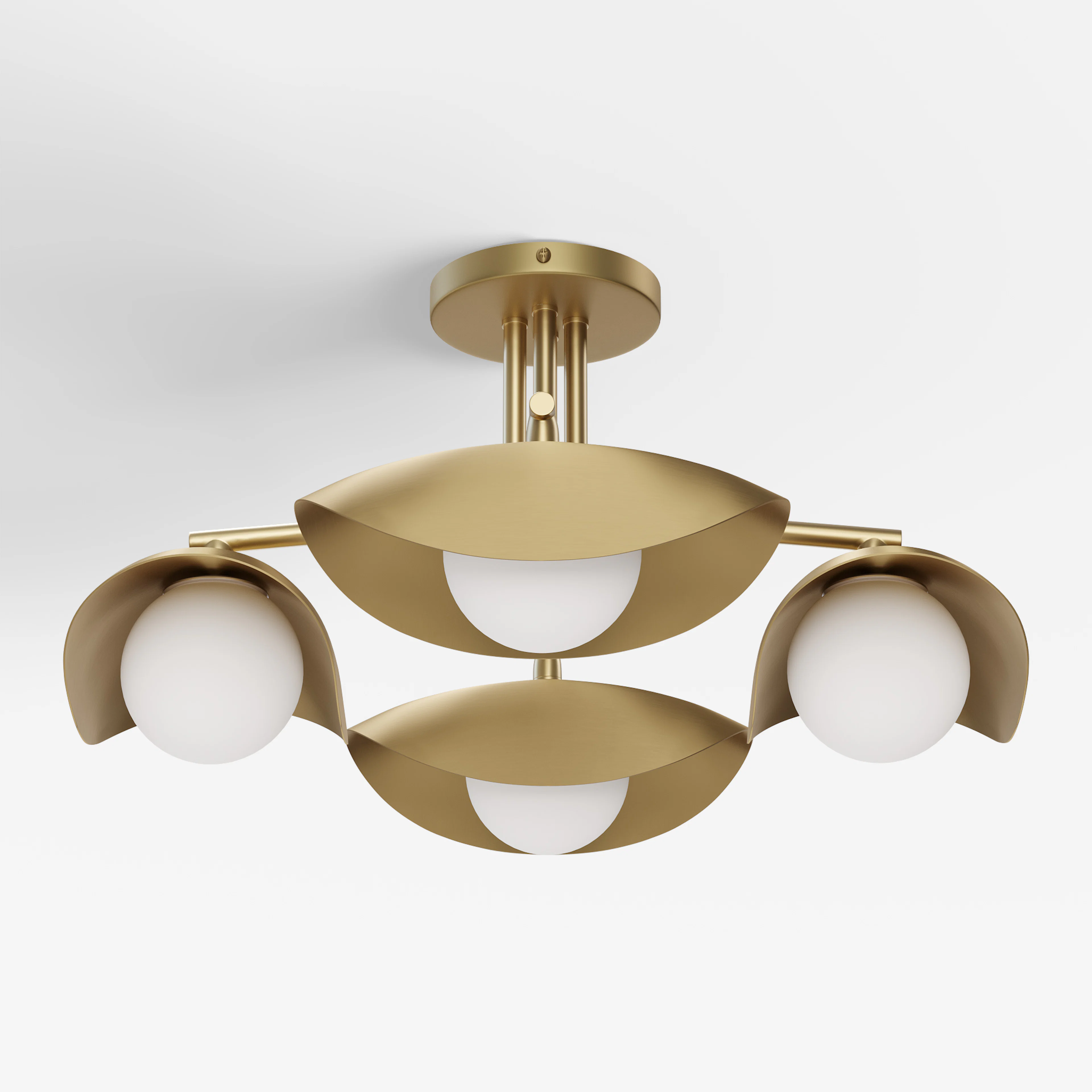 Coy Flushmount Brass Ceiling Light | Elegant Design