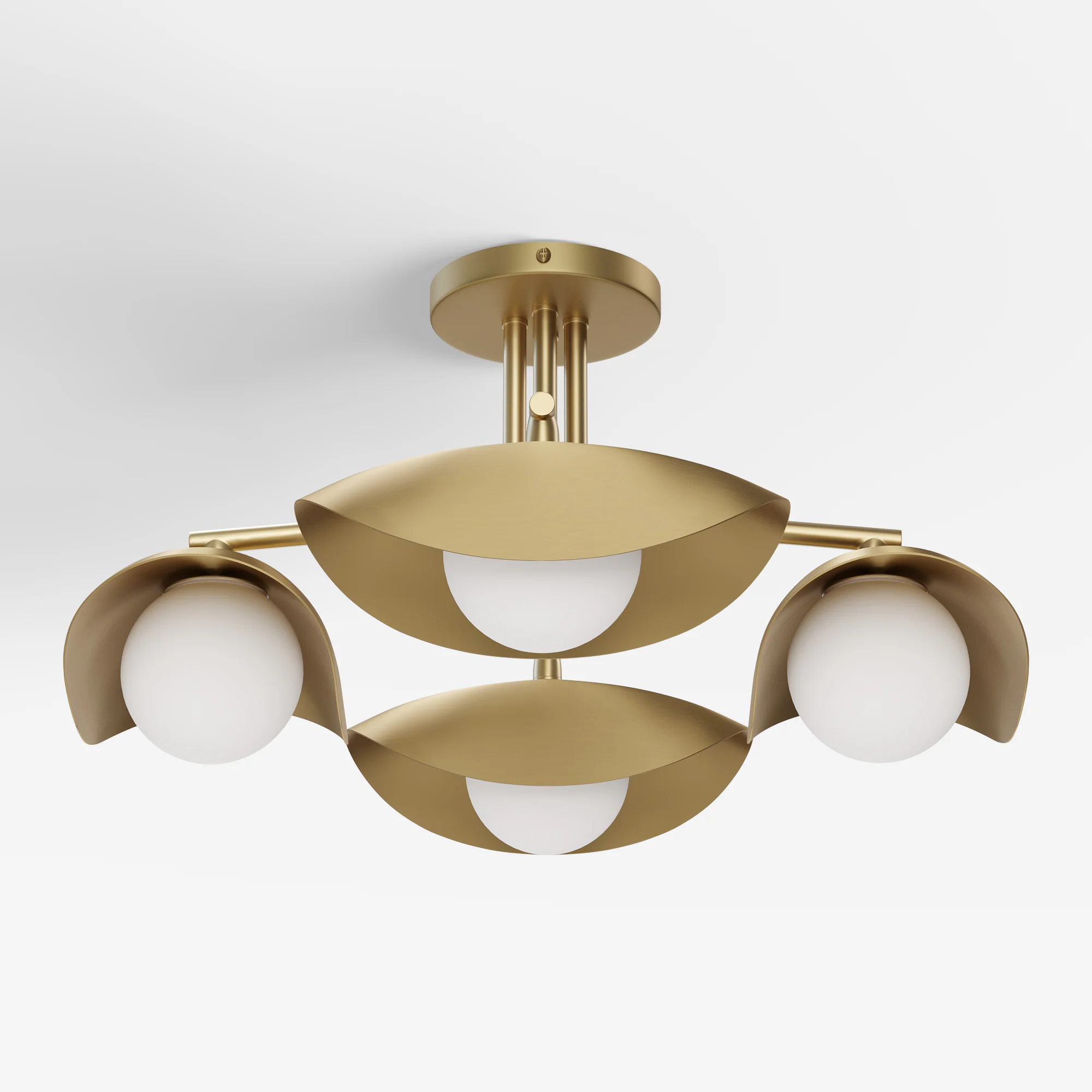 Coy Flushmount Brass Ceiling Light | Elegant Design