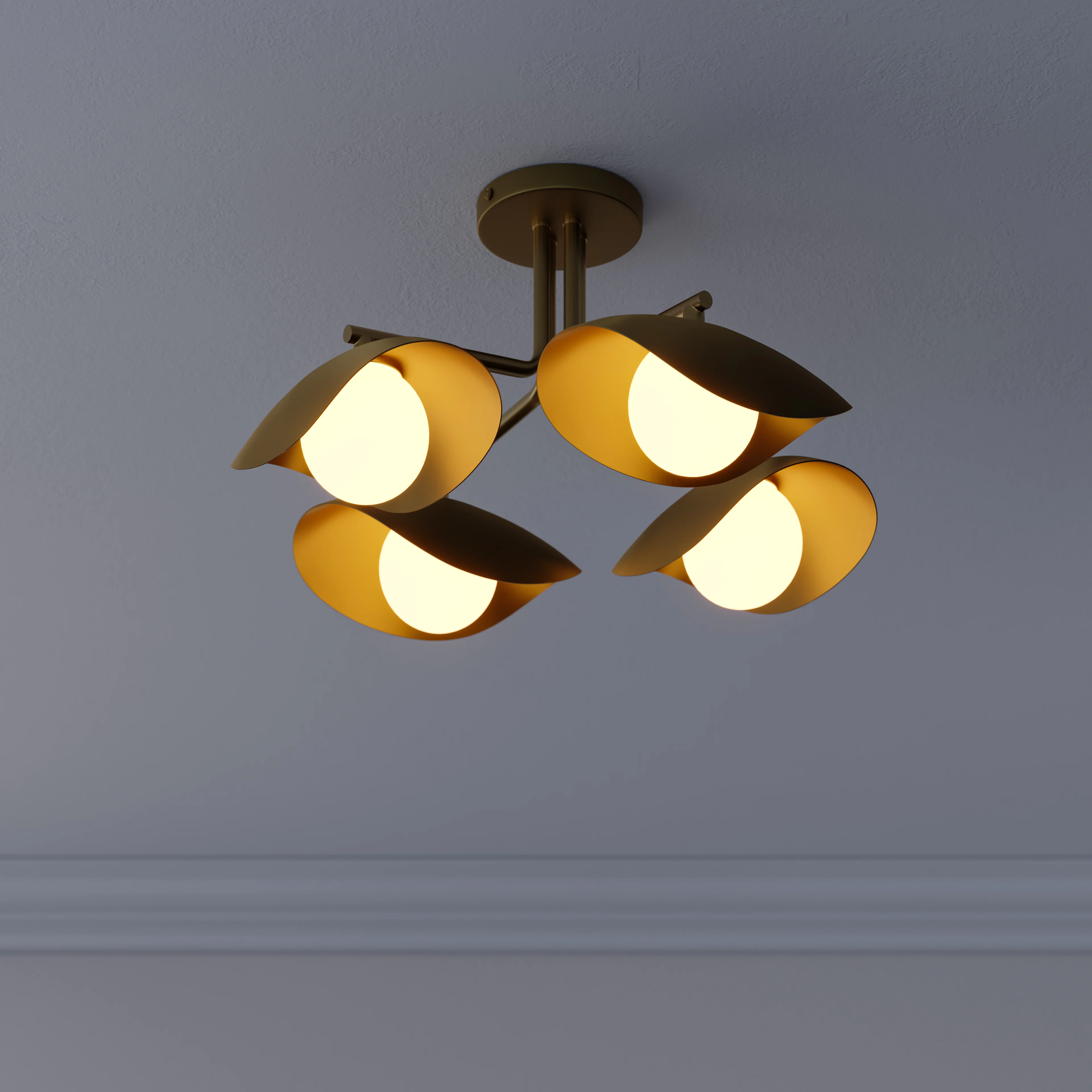 Coy Flushmount Brass Ceiling Light | Elegant Design
