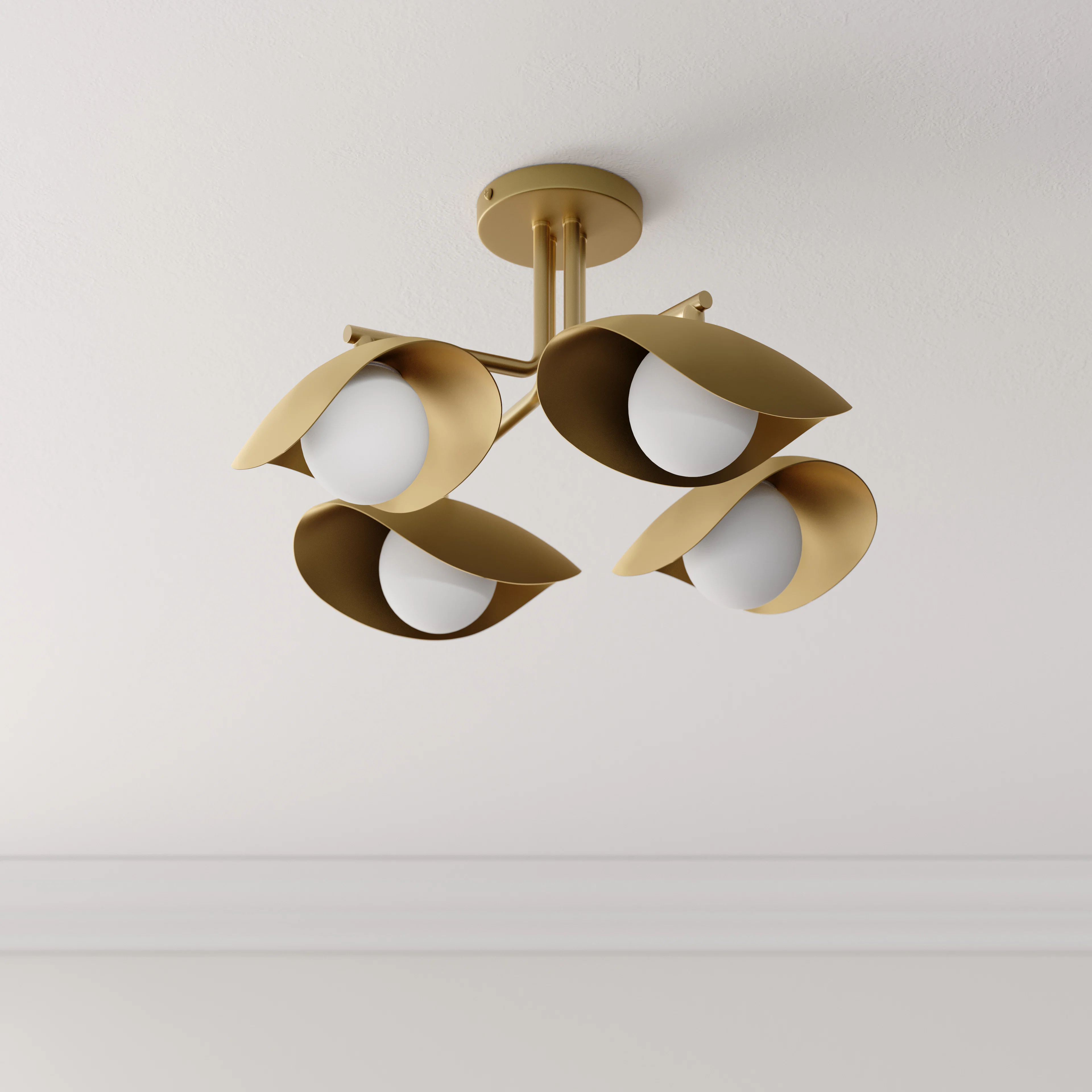 Coy Flushmount Brass Ceiling Light | Elegant Design