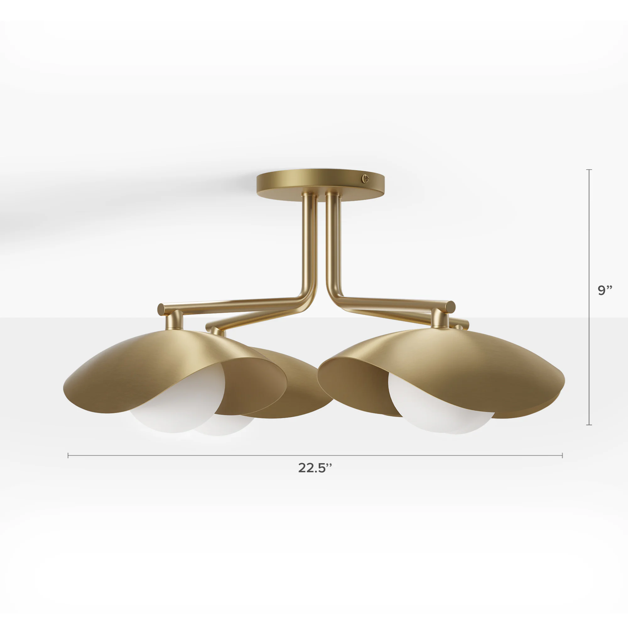 Coy Flushmount Brass Ceiling Light | Elegant Design
