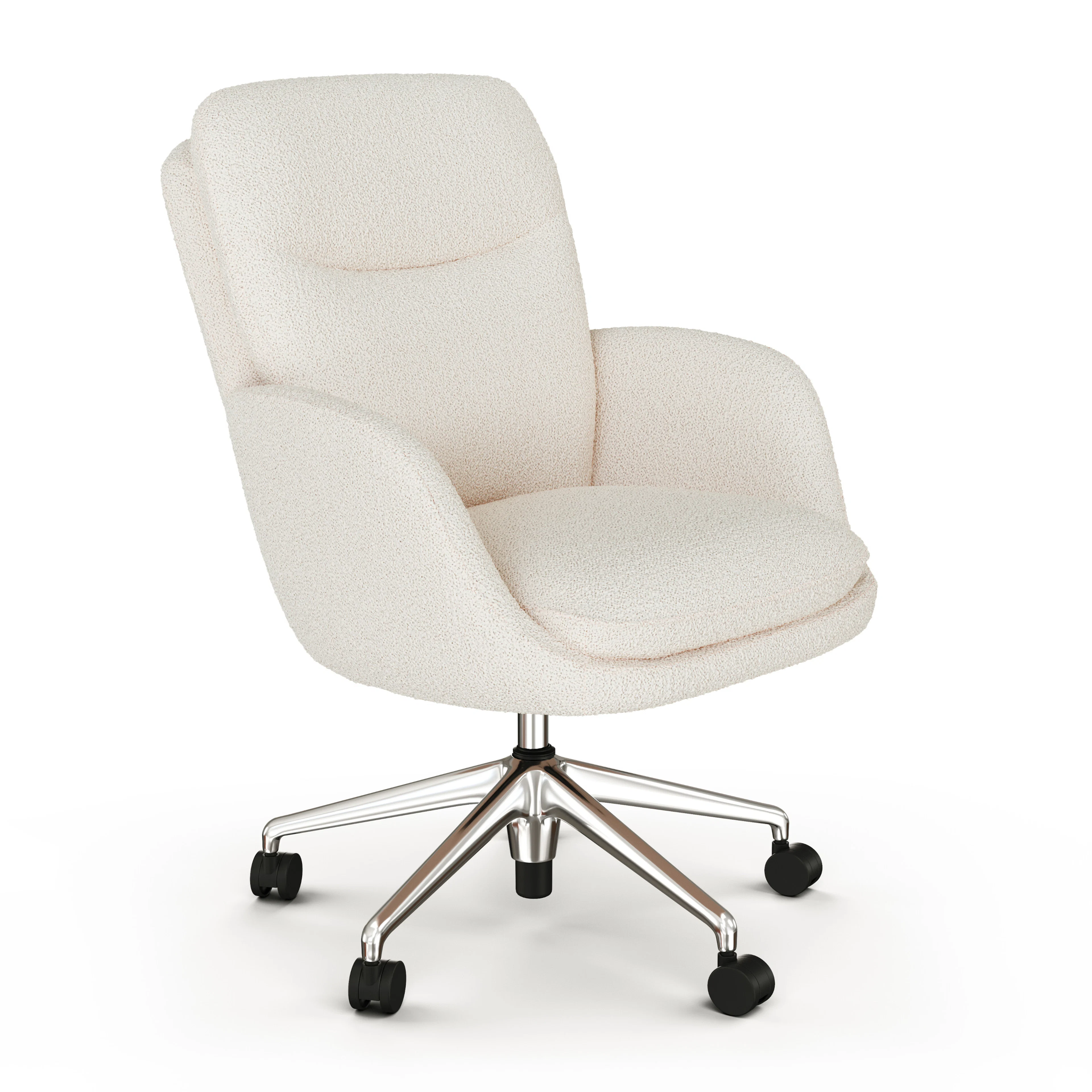 Bea Executive Office Chair - Ivory Wool Bouclé