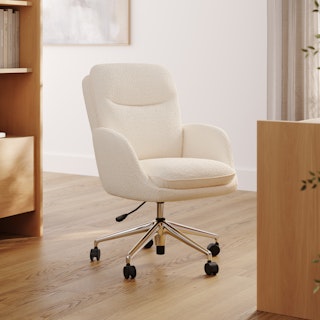 Bea Executive Office Chair - Ivory Wool Bouclé