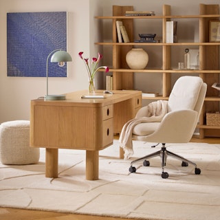 Bea Executive Office Chair - Ivory Wool Bouclé