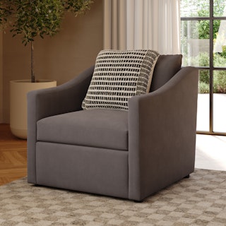 Landry 32.25" Velvet Lounge Chair - Hale Warm Gray