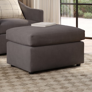Landry 28" Velvet Ottoman - Hale Warm Gray