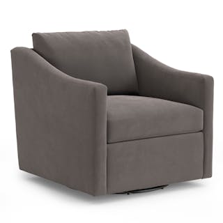 Landry 32.25" Velvet Swivel Lounge Chair - Hale Warm Gray