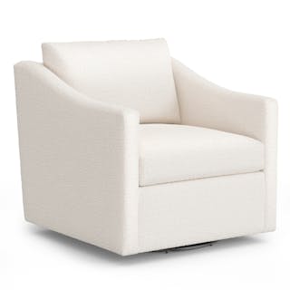Landry 32.25" Swivel Lounge Chair - Ivory Wool Bouclé