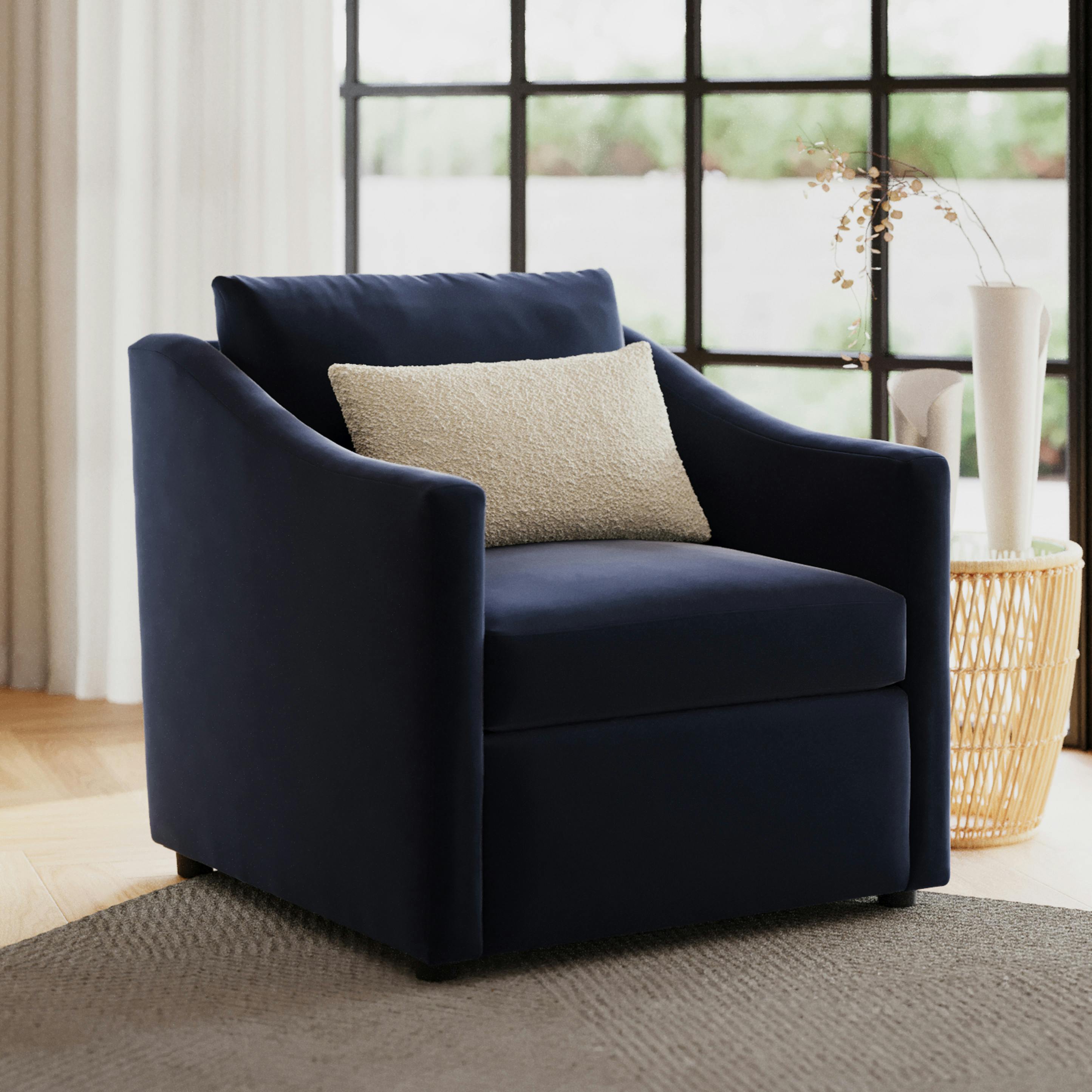 Landry Hale Ink Velvet Lounge Chair | Article