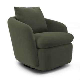 Leigh 33" Swivel Velvet Lounge Chair - Hale Fir Green