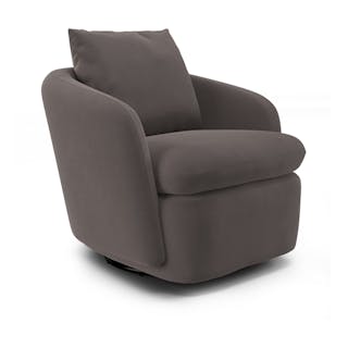 Leigh 33" Velvet Swivel Lounge Chair - Hale Warm Gray
