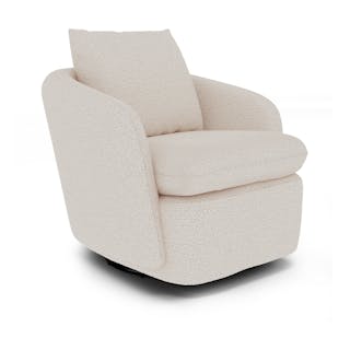 Leigh 33" Swivel Lounge Chair - Ivory Wool Bouclé