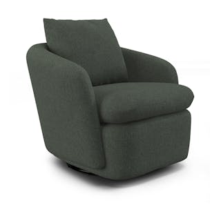 Leigh 33" Swivel Lounge Chair - Green Wool Bouclé