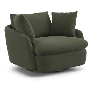Leigh 47" Grand Velvet Swivel Lounge Chair - Hale Fir Green