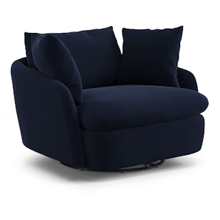 Leigh 47" Grand Velvet Swivel Lounge Chair - Hale Ink