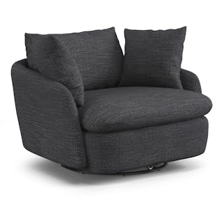 Leigh 47" Grand Swivel Lounge Chair - Napa Charcoal