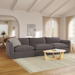 Leigh 131.5" Velvet Modular Sofa - Hale Warm Gray