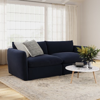 Leigh 92" Velvet Modular Sofa - Hale Ink