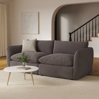 Leigh 92" Velvet Modular Sofa - Hale Warm Gray