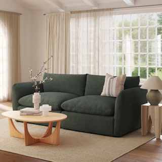 Leigh 92" Modular Sofa - Green Wool Bouclé