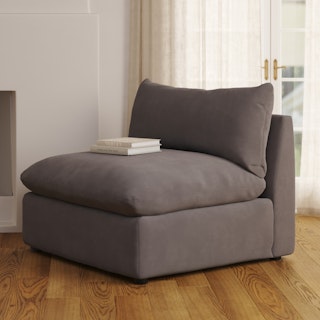 Leigh 39.5" Velvet Armless Chair Module - Hale Warm Gray
