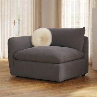 Leigh 46" Velvet Left Arm Module - Hale Warm Gray