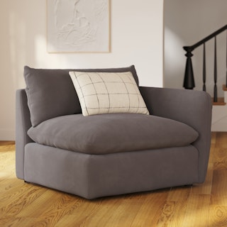 Leigh 46" Velvet Right Arm Module - Hale Warm Gray