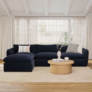 Leigh 131.5" Velvet Modular Sectional - Hale Ink