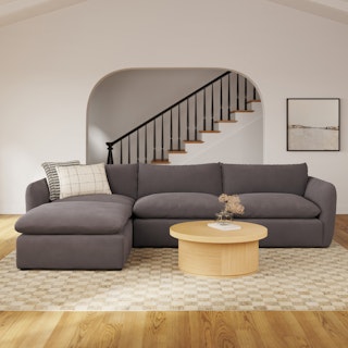 Leigh 131.5" Velvet Modular Sectional - Hale Warm Gray