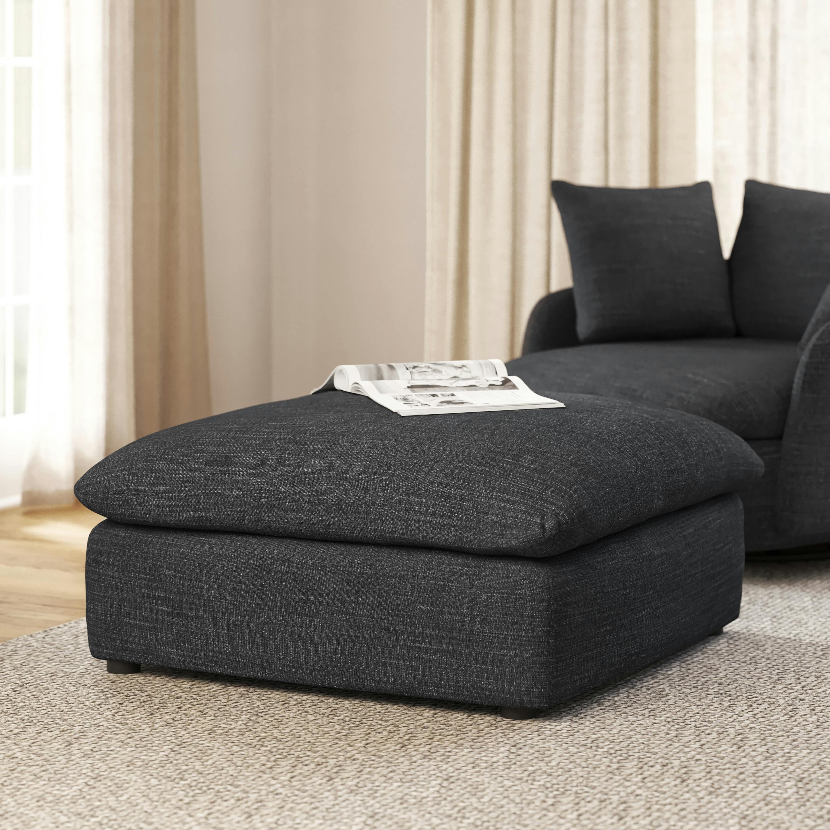 Leigh Napa Charcoal Ottoman | Article