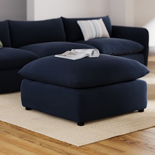 Leigh 41" Velvet Ottoman - Hale Ink