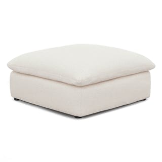Leigh 41" Ottoman - Ivory Wool Bouclé