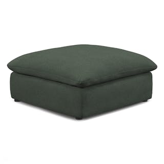 Leigh 41" Ottoman - Green Wool Bouclé