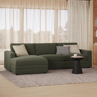Riley 118.5" Velvet Left Sectional - Hale Fir Green