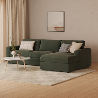 Riley 118.5" Velvet Right Sectional - Hale Fir Green