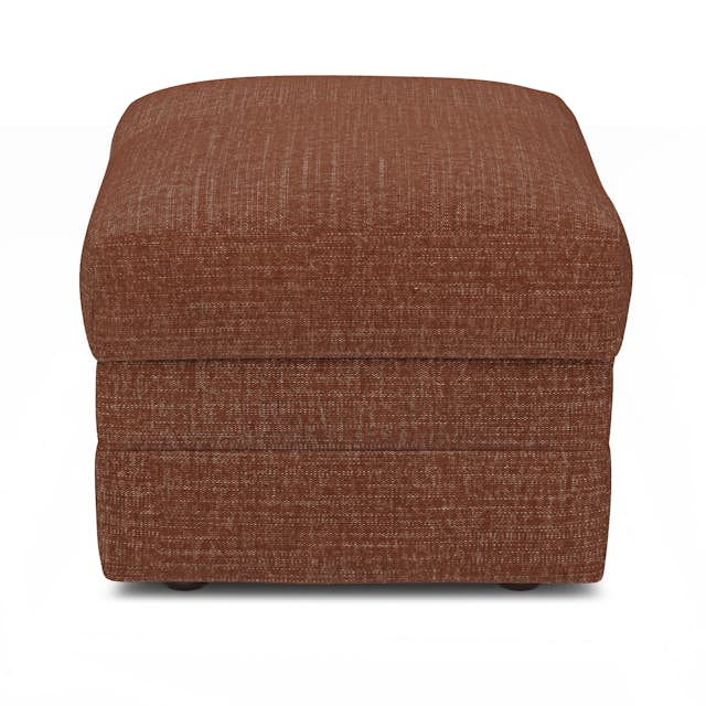 Riley Rust Brown Ottoman, Linen-blend Performance Fabric | Article