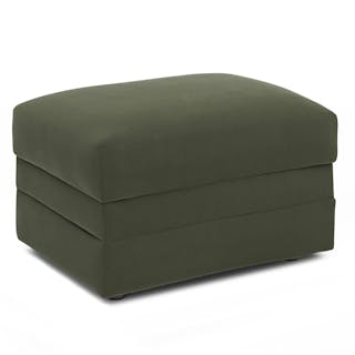 Riley 28" Velvet Ottoman - Hale Fir Green