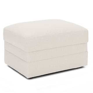 Riley 28" Ottoman - Ivory Wool Bouclé
