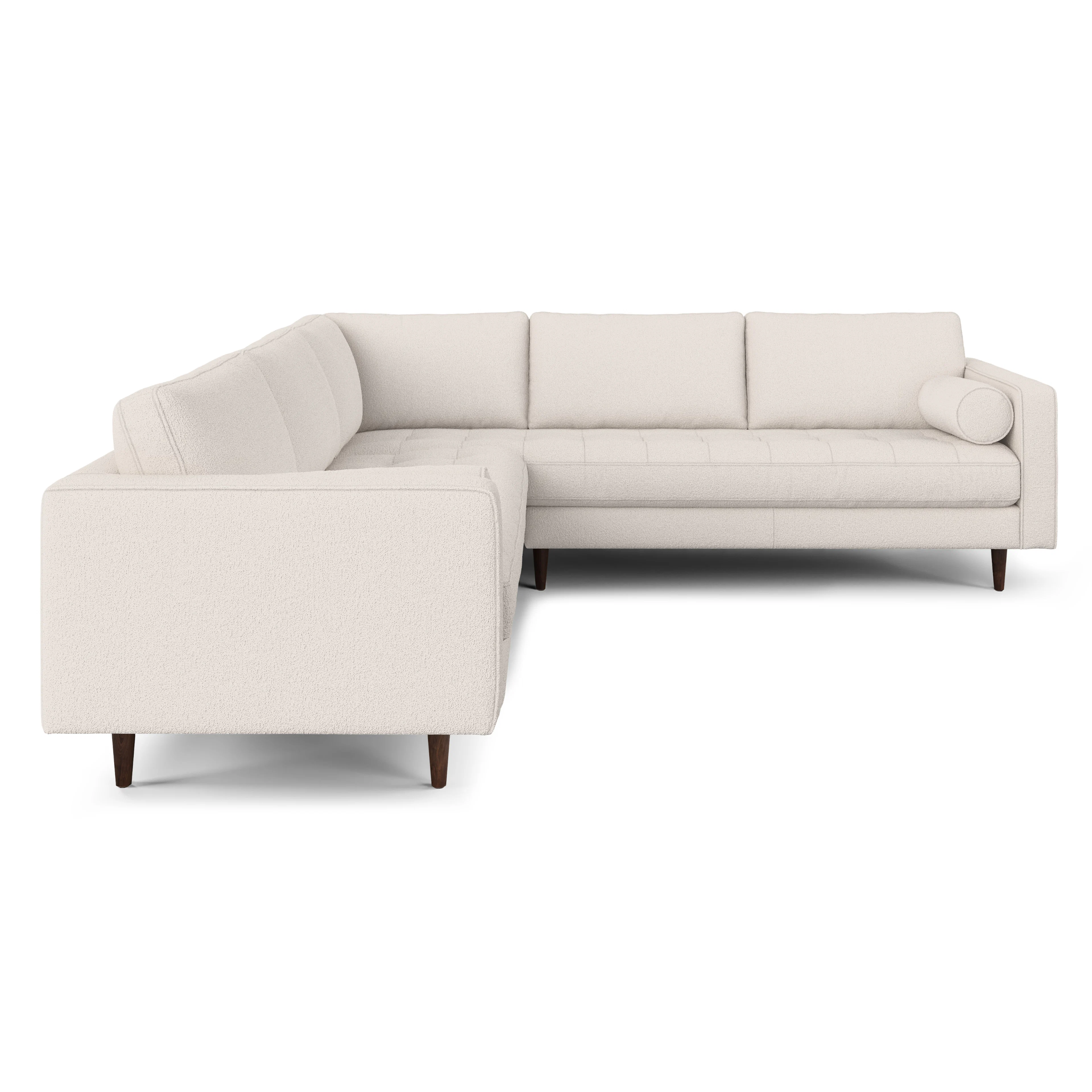 Sven 107" Ivory Wool Bouclé Corner Sectional Sofa