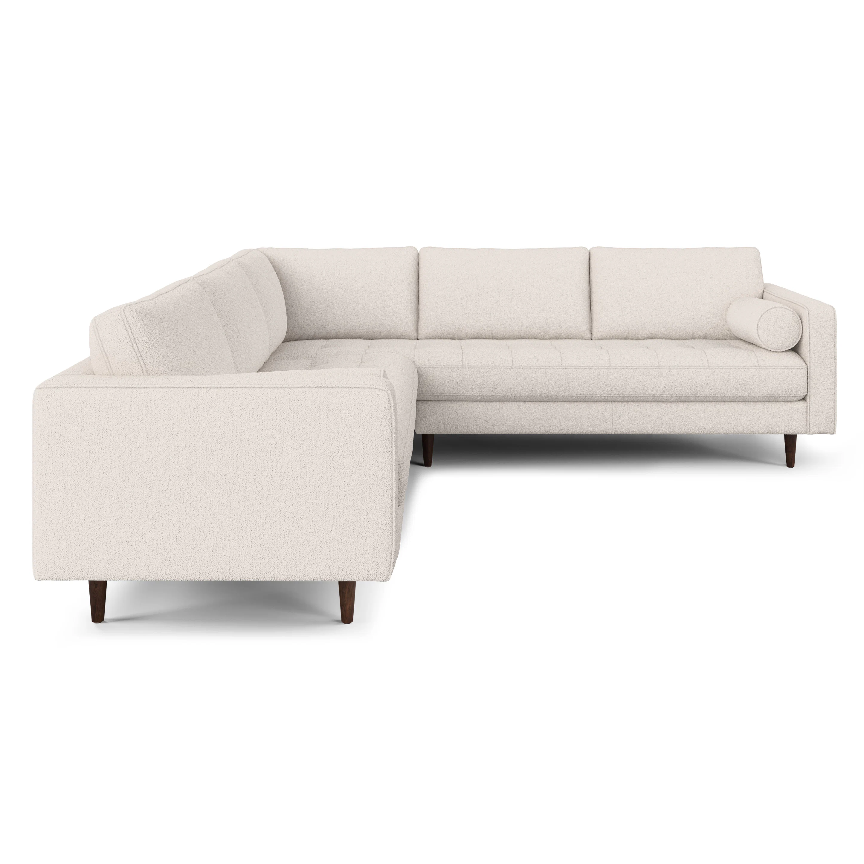 Sven 107" Ivory Wool Bouclé Corner Sectional Sofa