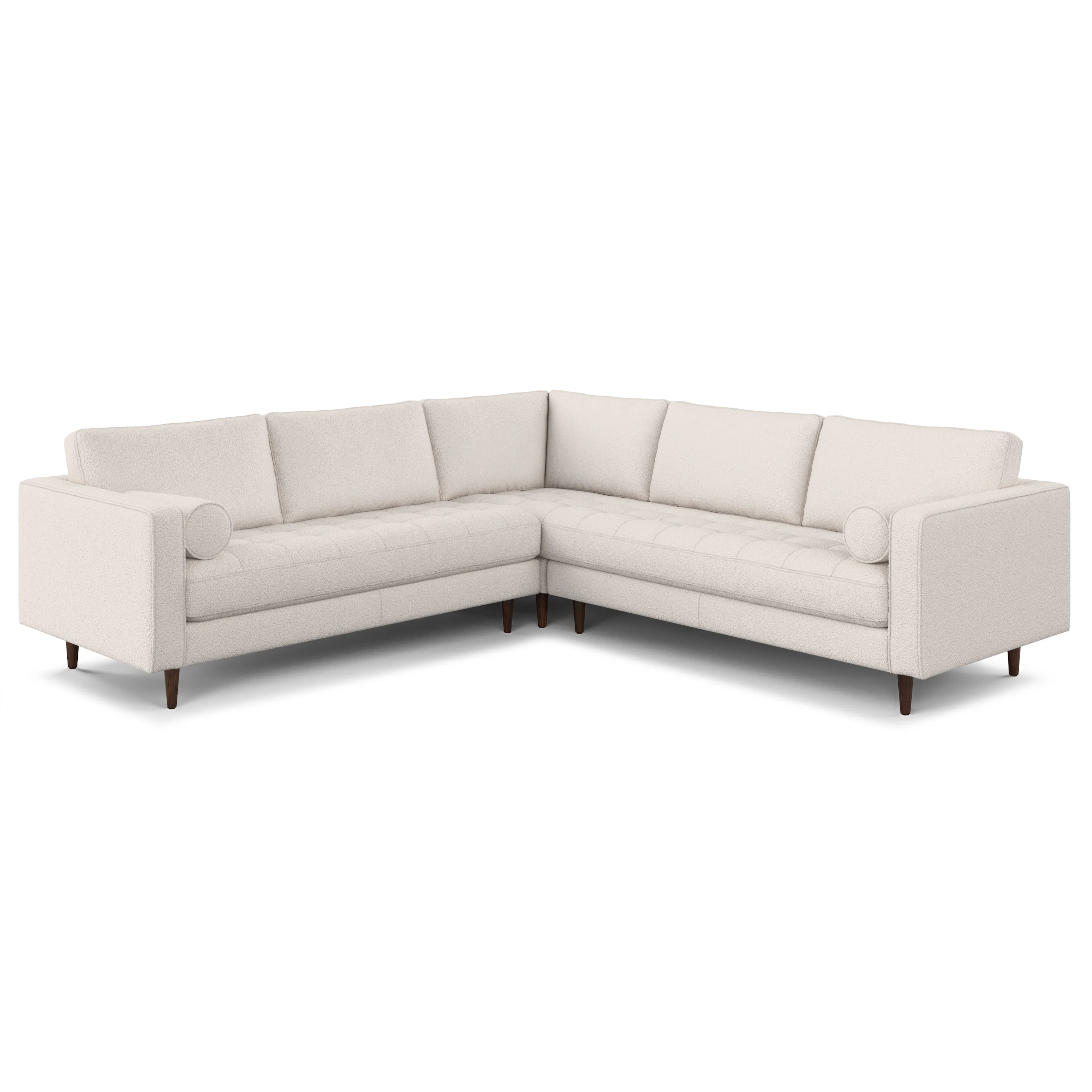 Sven 107" Ivory Wool Bouclé Corner Sectional Sofa