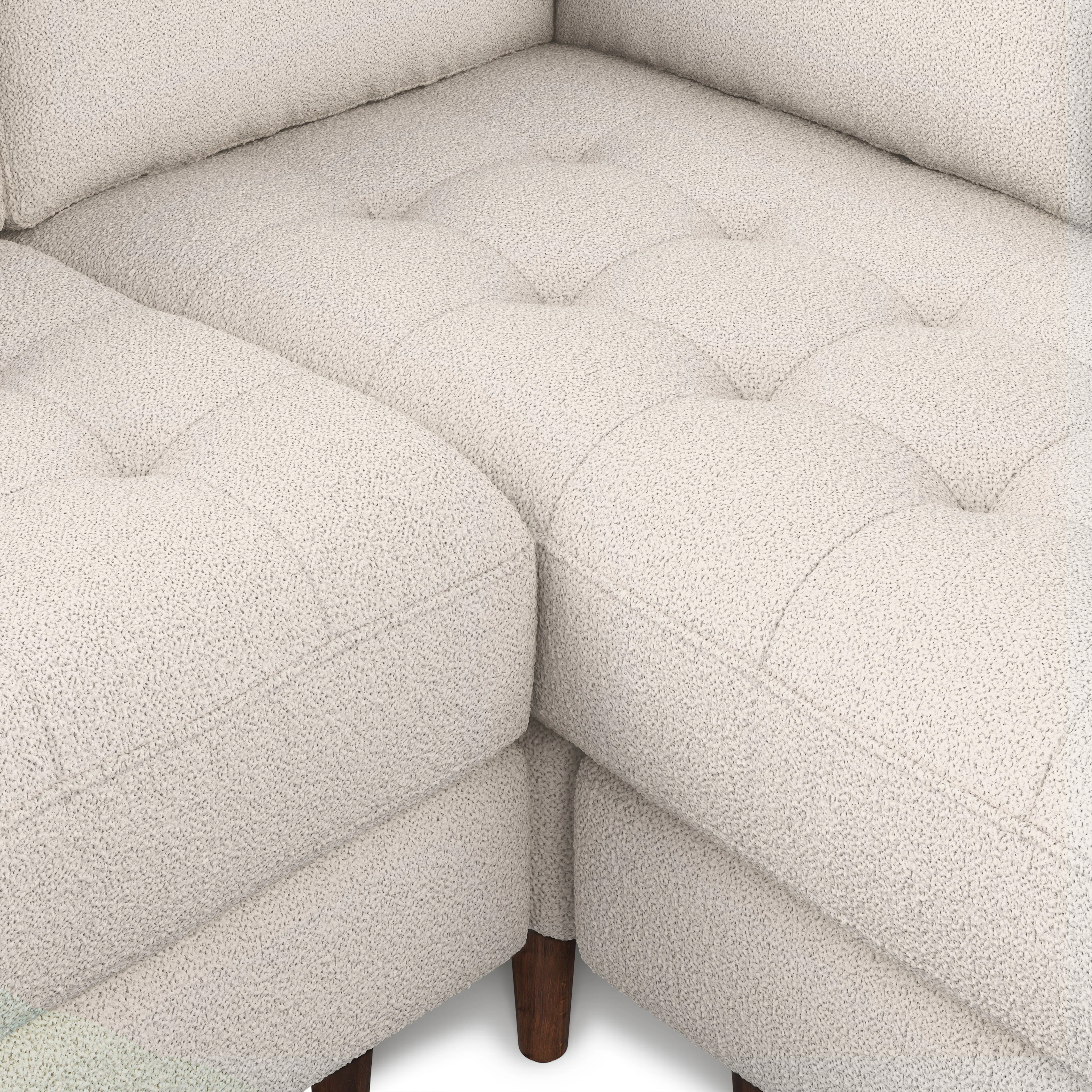 Sven 107" Ivory Wool Bouclé Corner Sectional Sofa