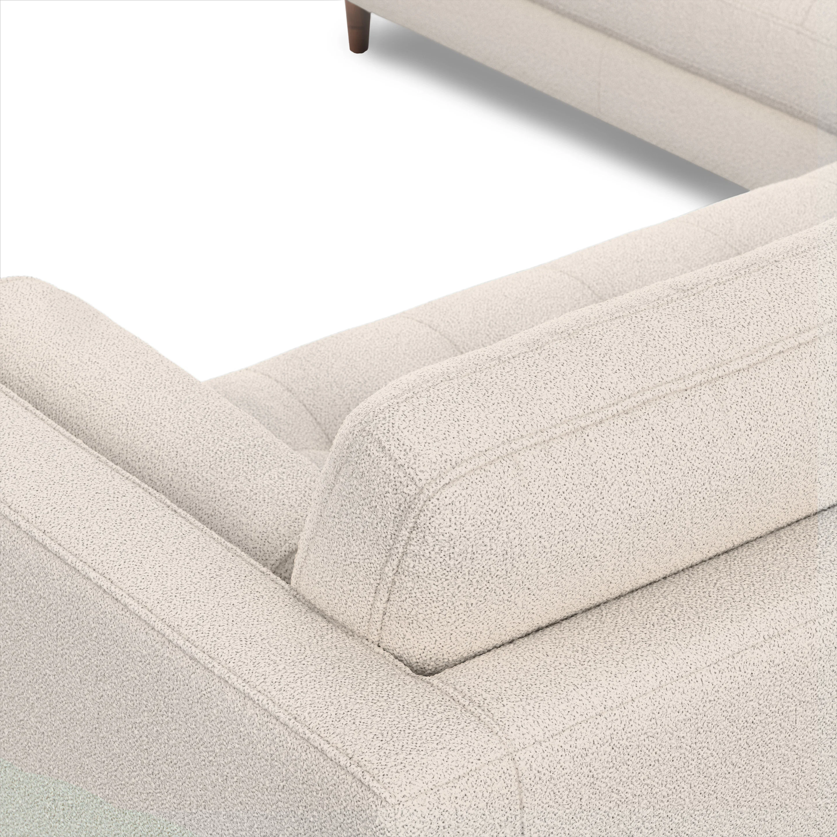 Sven 107" Ivory Wool Bouclé Corner Sectional Sofa