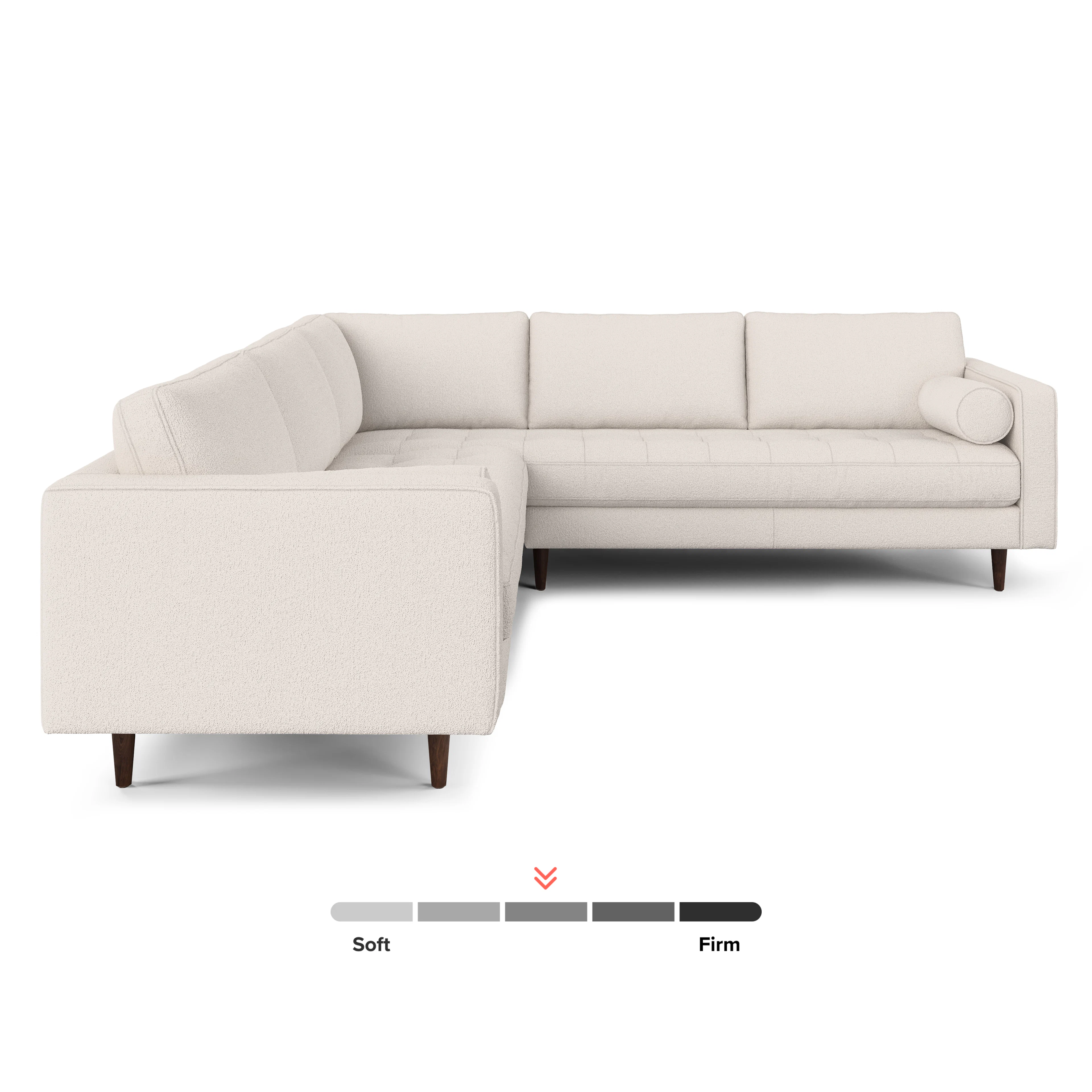 Sven 107" Ivory Wool Bouclé Corner Sectional Sofa