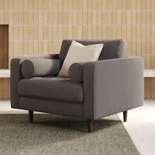 Sven 42" Tufted Velvet Lounge Chair - Hale Warm Gray