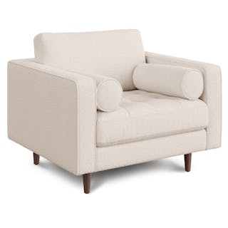 Sven 42" Tufted Lounge Chair - Ivory Wool Bouclé
