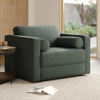 Sven 40” Sleeper Chair - Green Wool Bouclé