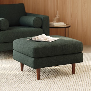 Sven Green Wool Bouclé Ottoman